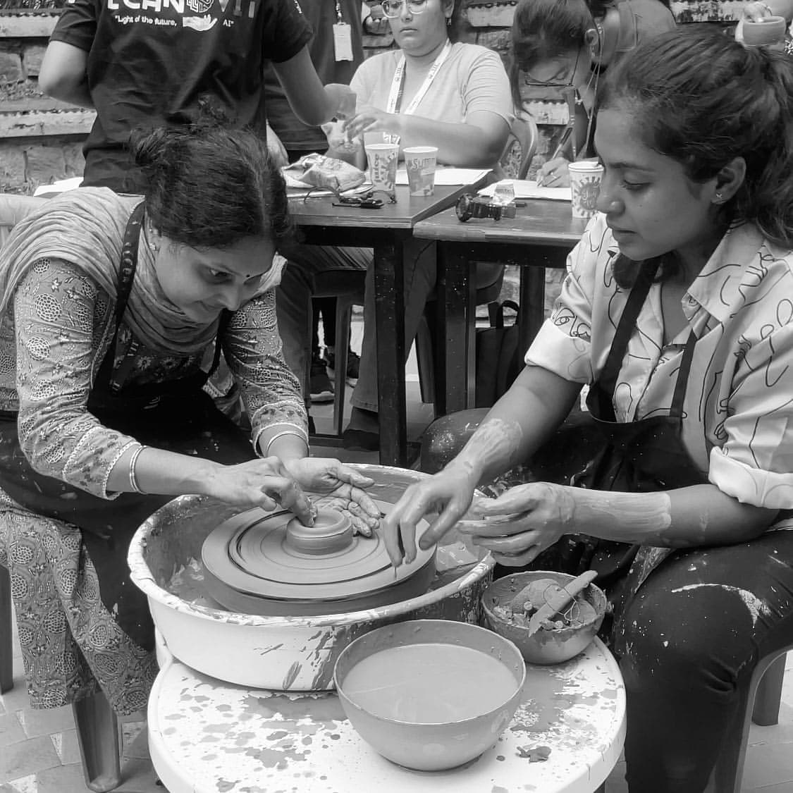 A piece thrown on the wheel at Studio Madrasi