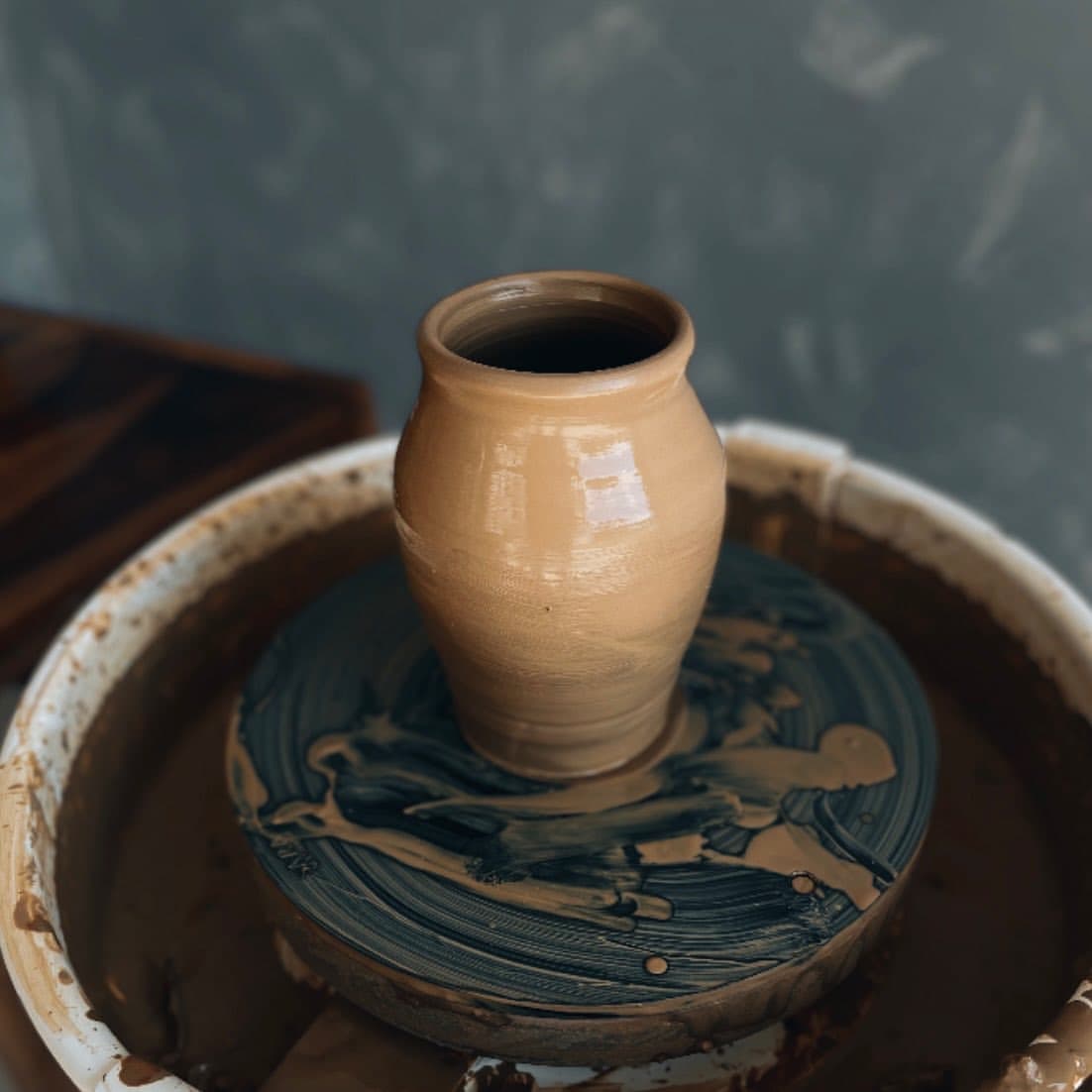 A piece thrown on the wheel at Studio Madrasi
