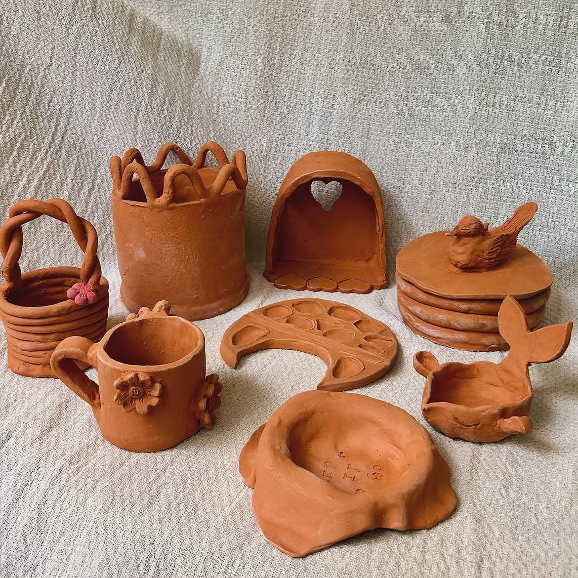 Hand-built ceramics made at Studio Madrasi