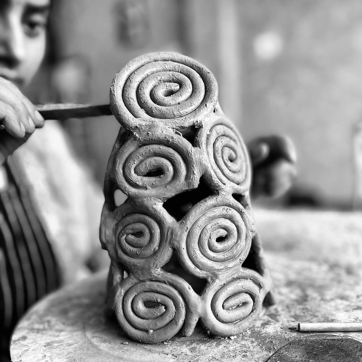 Hand-built ceramics made at Studio Madrasi